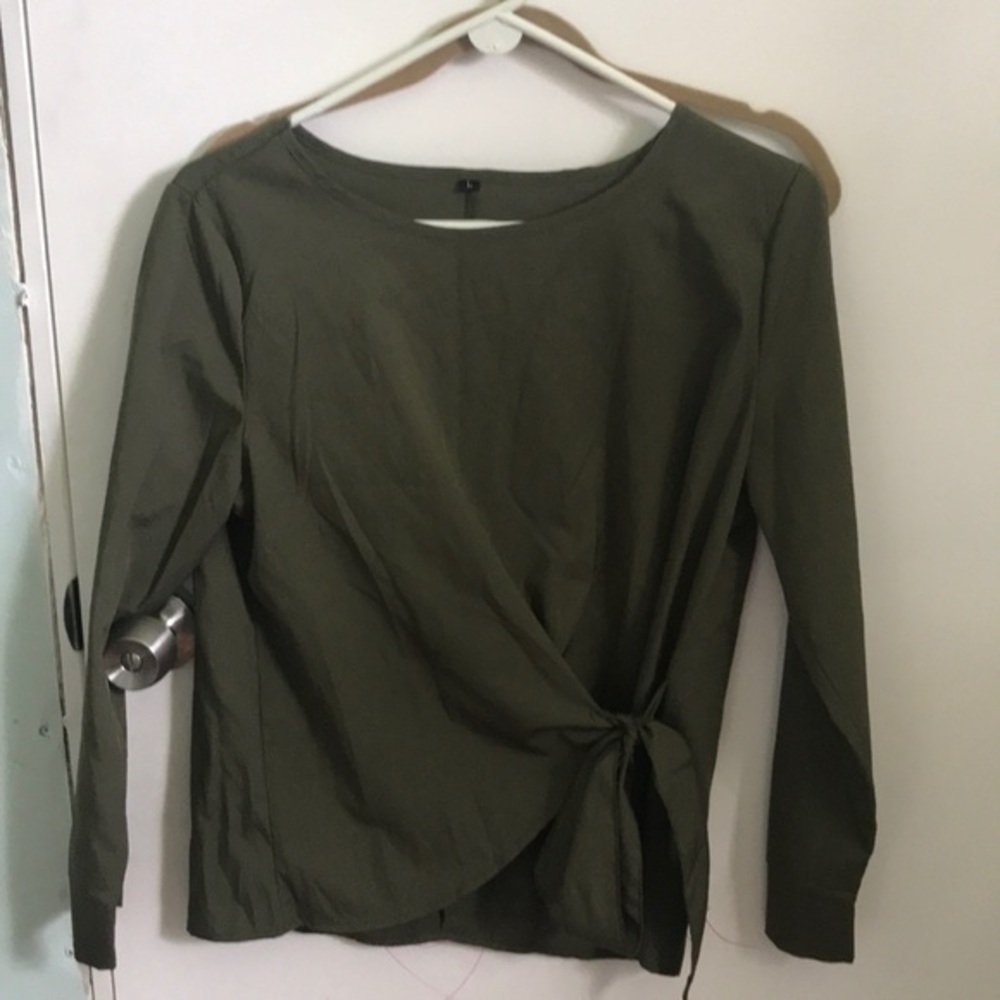 khaki green top